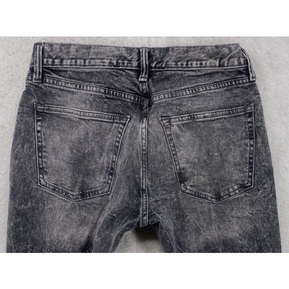 Old Navy Men Slim Built-In Tough Flex Jeans 29x30 Gray Acid Wash Denim Black